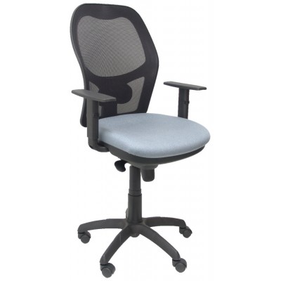 PIQUERAS Y CRESPO Silla Jorquera malla negra asiento bali gris claro en Huesoi
