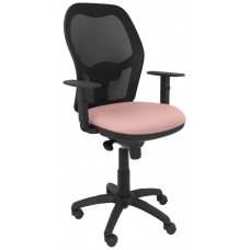 PIQUERAS Y CRESPO Silla Jorquera malla negra asiento bali rosa palido en Huesoi