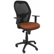 PIQUERAS Y CRESPO Silla Jorquera malla negra asiento bali marron en Huesoi