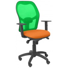 PIQUERAS Y CRESPO Silla Jorquera malla verde asiento bali naranja en Huesoi