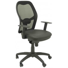 PIQUERAS Y CRESPO Silla Jorquera malla negra asiento similpiel negro en Huesoi