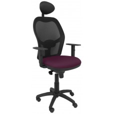 PIQUERAS Y CRESPO Silla Jorquera malla negra asiento bali morado con cabecero fijo en Huesoi