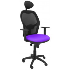 PIQUERAS Y CRESPO Silla Jorquera malla negra asiento bali lila con cabecero fijo en Huesoi