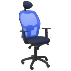 PIQUERAS Y CRESPO Silla Jorquera malla azul asiento bali azul marino con cabecero fijo en Huesoi