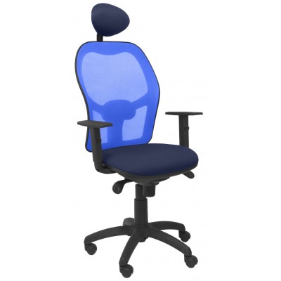 PIQUERAS Y CRESPO Silla Jorquera malla azul asiento bali azul marino con cabecero fijo en Huesoi