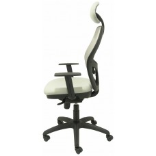PIQUERAS Y CRESPO Silla Jorquera malla gris asiento bali gris claro con cabecero fijo en Huesoi