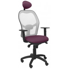 PIQUERAS Y CRESPO Silla Jorquera malla gris asiento bali morado con cabecero fijo en Huesoi