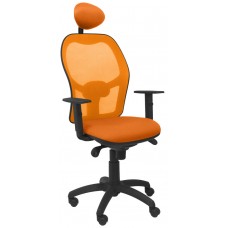 PIQUERAS Y CRESPO Silla Jorquera malla naranja asiento bali naranja con cabecero fijo en Huesoi