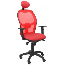 PIQUERAS Y CRESPO Silla Jorquera malla roja asiento bali rojo con cabecero fijo en Huesoi