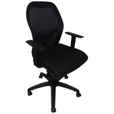 PIQUERAS Y CRESPO Silla Jorquera malla negra asiento bali negro con traslack en Huesoi
