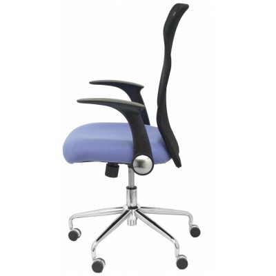 PIQUERAS Y CRESPO Silla Minaya respaldo malla negro asiento bali azul claro en Huesoi