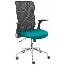 PIQUERAS Y CRESPO Silla Minaya respaldo malla negro asiento bali turquesa en Huesoi