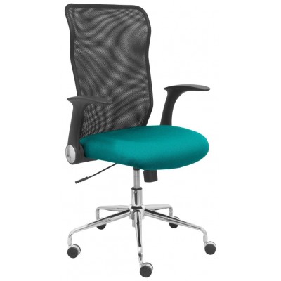 PIQUERAS Y CRESPO Silla Minaya respaldo malla negro asiento bali turquesa en Huesoi