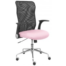 PIQUERAS Y CRESPO Silla Minaya respaldo malla negro asiento bali rosa palido en Huesoi