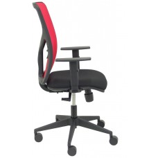 PIQUERAS Y CRESPO Silla Motilla malla roja asiento bali negro brazo regulable en Huesoi