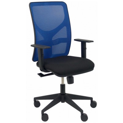 PIQUERAS Y CRESPO Silla Motilla malla azul asiento bali negro brazo regulable en Huesoi