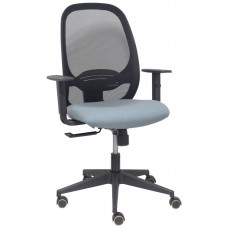 PIQUERAS Y CRESPO Silla Cilanco negra malla negra asiento bali gris brazo regulable en Huesoi