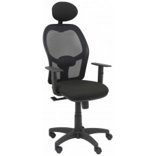 PIQUERAS Y CRESPO Silla Alocen malla negra asiento bali negro brazos regulables cabecero fijo en Huesoi