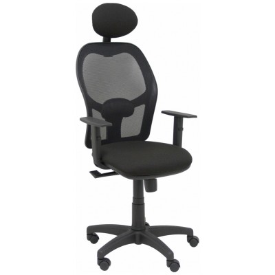 PIQUERAS Y CRESPO Silla Alocen malla negra asiento bali negro brazos regulables cabecero fijo en Huesoi