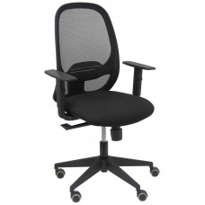 PIQUERAS Y CRESPO Silla Cilanco negra malla negra asiento bali negro brazo regulable. en Huesoi