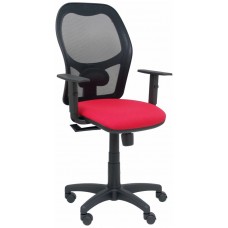 PIQUERAS Y CRESPO Silla Alocen malla negra asiento bali rojo brazos regulables en Huesoi