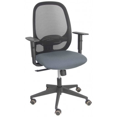 PIQUERAS Y CRESPO Silla Cilanco negra malla negra asiento bali gris oscuro brazo regulable en Huesoi