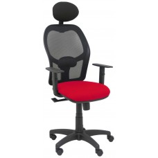 PIQUERAS Y CRESPO Silla Alocen malla negra asiento bali rojo brazos regulables cabecero fijo. en Huesoi