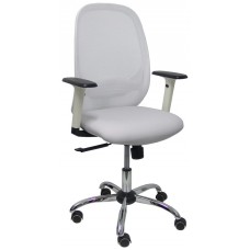 PIQUERAS Y CRESPO Silla Cilanco blanca malla blanca asto similpiel gris brazo reg. base crom RP en Huesoi