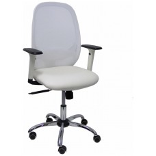 PIQUERAS Y CRESPO Silla Cilanco blanca malla blanca asto similpiel blanco brazo reg. base crom RP en Huesoi