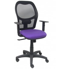 PIQUERAS Y CRESPO Silla Alocen malla negra asiento bali lila brazos regulables en Huesoi