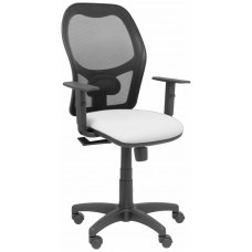 PIQUERAS Y CRESPO Silla Alocen malla negra asiento bali blanco brazos regulables en Huesoi