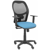 PIQUERAS Y CRESPO Silla Alocen malla negra asiento bali azul cielo brazos regulables en Huesoi