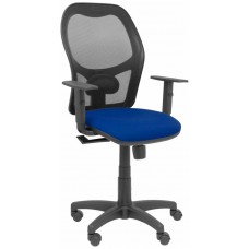 PIQUERAS Y CRESPO Silla Alocen malla negra asiento bali azul marino brazos regulables en Huesoi