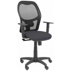 PIQUERAS Y CRESPO Silla Alocen malla negra asiento bali gris oscuro brazos regulables en Huesoi
