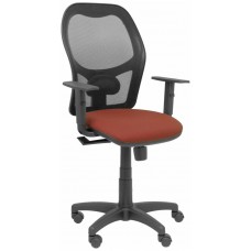 PIQUERAS Y CRESPO Silla Alocen malla negra asiento bali marron brazos regulables en Huesoi