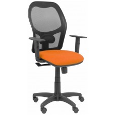 PIQUERAS Y CRESPO Silla Alocen malla negra asiento bali naranja brazos regulables en Huesoi