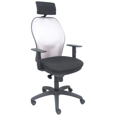 PIQUERAS Y CRESPO Silla Jorquera malla gris asiento bali negro cabecero regulable en Huesoi