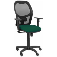 PIQUERAS Y CRESPO Silla Alocen malla negra asiento bali verde botella brazos regulables en Huesoi