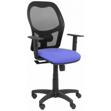 PIQUERAS Y CRESPO Silla Alocen malla negra asiento bali azul claro brazos regulables en Huesoi