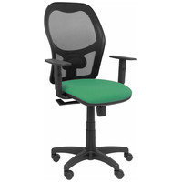 PIQUERAS Y CRESPO Silla Alocen malla negra asiento bali verde esmeralda brazos regulables en Huesoi