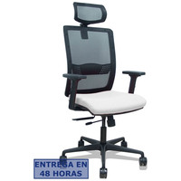 PIQUERAS Y CRESPO Silla Haches traslack malla negra asiento bali blanco brazos 2D ruedas 65mm cabecero regulable en Huesoi