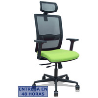 PIQUERAS Y CRESPO Silla Haches traslack malla negra asiento bali pistacho brazos 2D ruedas 65mm cabecero regulable en Huesoi