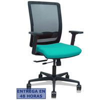 PIQUERAS Y CRESPO Silla Haches traslack malla negra asiento bali turquesa brazos 2D ruedas 65mm en Huesoi