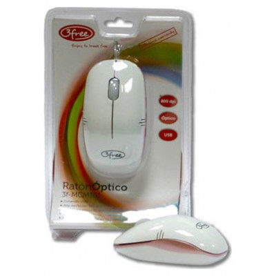 MOUSE 3FREE MCM101/WP DISEÂ¥O BLANCO ROSA en Huesoi