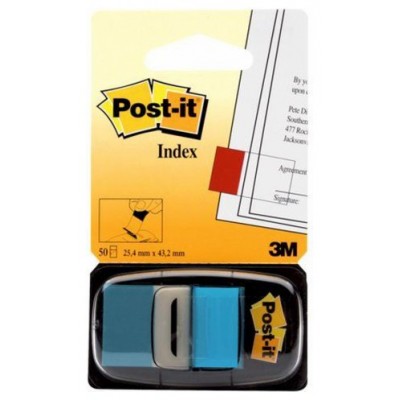 PACK 12 DISPENSADORES DE 50 UNIDADES INDEX AZUL BRILLO (25.4X43.1) POST-IT 3M68023 (Espera 4 dias) en Huesoi