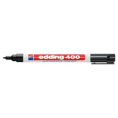 MARCADOR PERMANENTE BOLSILLO PUNTA REDONDA NEGRO EDDING 400-01 (MIN10) (Espera 4 dias) en Huesoi