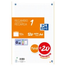 RECAMBIO COLOR 1 A4 100+20 HOJAS 5X5 NARANJA 90GRS OXFORD 400158163 (Espera 4 dias) en Huesoi