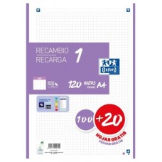 RECAMBIO COLOR 1 A4 100+20 HOJAS 5X5 LILA 90GRS OXFORD 400158164 (Espera 4 dias) en Huesoi