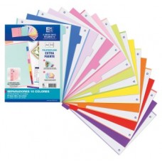 KIT SEPARADORES PP 500 MICRAS A4 10 POSICIONES COLORES PASTEL Y VIVOS OXFORD 400159038 (Espera 4 dias) en Huesoi