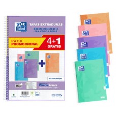 PACK 4+1 CUADERNOS CLASSIC WRITE&ERASE Fº T.EXTRADURA 80H 4X4 COLORES PASTEL OXFORD 400159802 (Espera 4 dias) en Huesoi